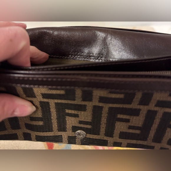 FENDI Vintage Zucca Canvas Leather Long Brown Wallet - Picture 14 of 16